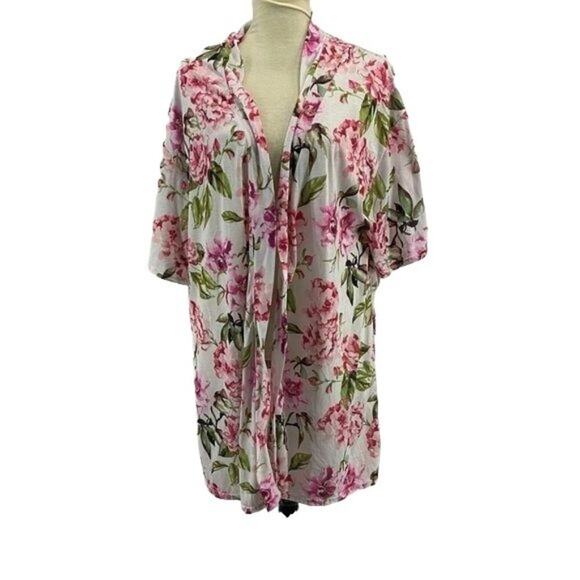 Show Me Your MuMu Pink Floral Robe Bridal Dressing One Size Fits Most - Picture 1 of 7